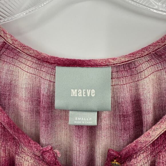 MAEVE by Anthro Women Babydoll Shirt Size S High Waist Y2K Pink Plaid Peplum - Picture 3 of 7